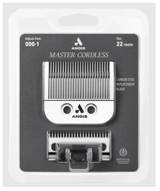 Andis Master Cordless hair clipper blade set in packaging