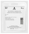 Andis master cordless carbon-steel replacement blade packaging with specifications.