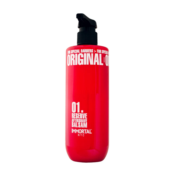 Immortal 01 after shave with black pump labeled 'Original' on a white background