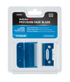 BaBylissPRO Precision Fade Blade packaging with blue blade and comb on a white background