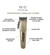 Professional modular clipper with features highlighted on a white background