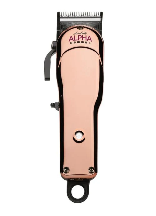Hair clipper with 'Alpha Gamma' branding on a white background
