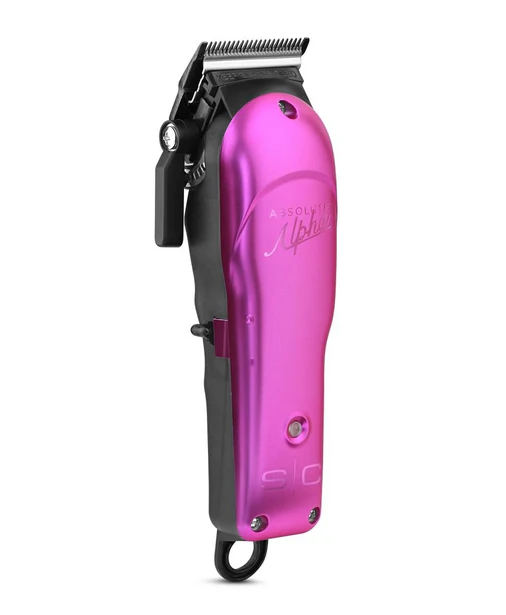 Pink hair clipper on a white background