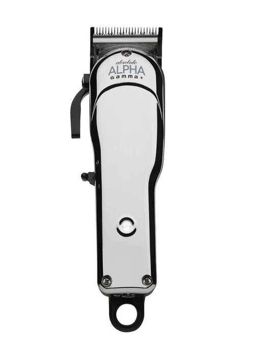 Hair clipper with 'Alpha' branding on a white background