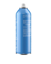 Blue spray can with white nozzle on a white background