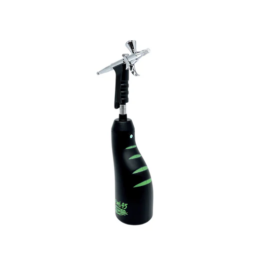 Black and green tomb 45 beam xl air compressor on a white background