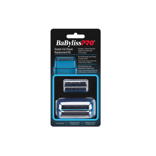 BabylissPro double-filament shaver replacement kit packaging on a white background