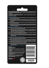 Back of a product packaging with text and a barcode on a white background