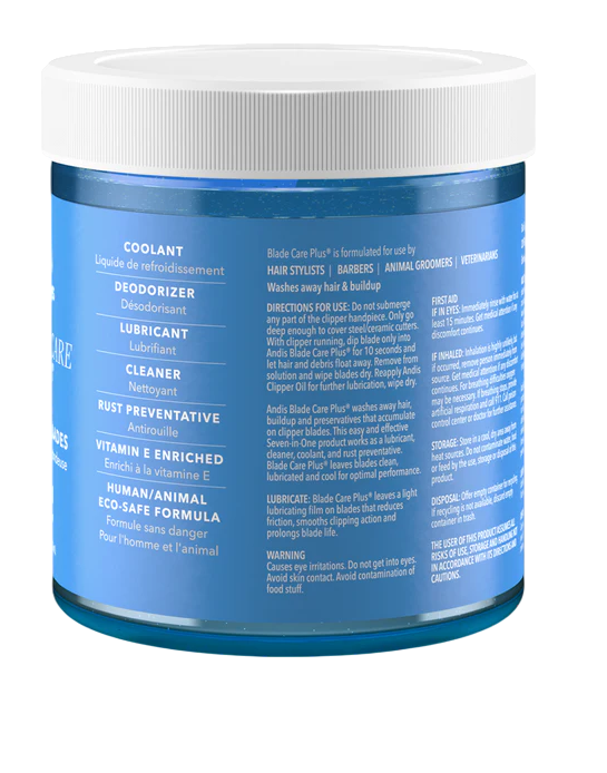 Blue jar with white lid on a white background