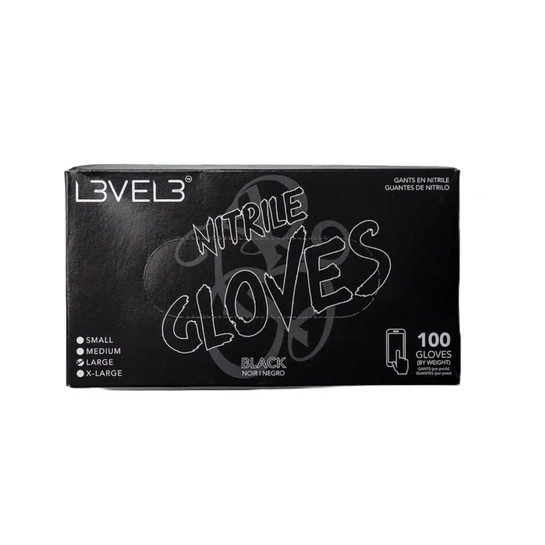 Box of Level 3 Nitrile Gloves on a white background