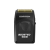 Black electric shaver with gold foil on a white background, featuring the brand 'Boosted'.