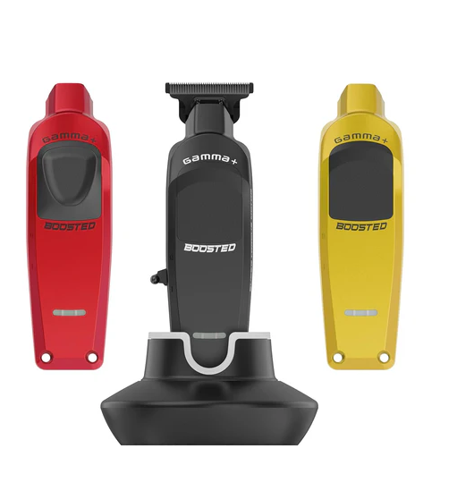 Three grooming tools with 'gamma+' branding on a white background
