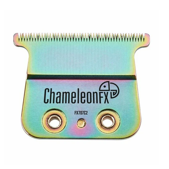 ChameleonFX grooming blade with a colorful gradient on a white background