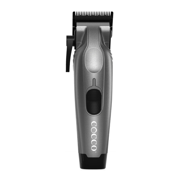 Gray hair clipper with 'COCCO' branding on a white background