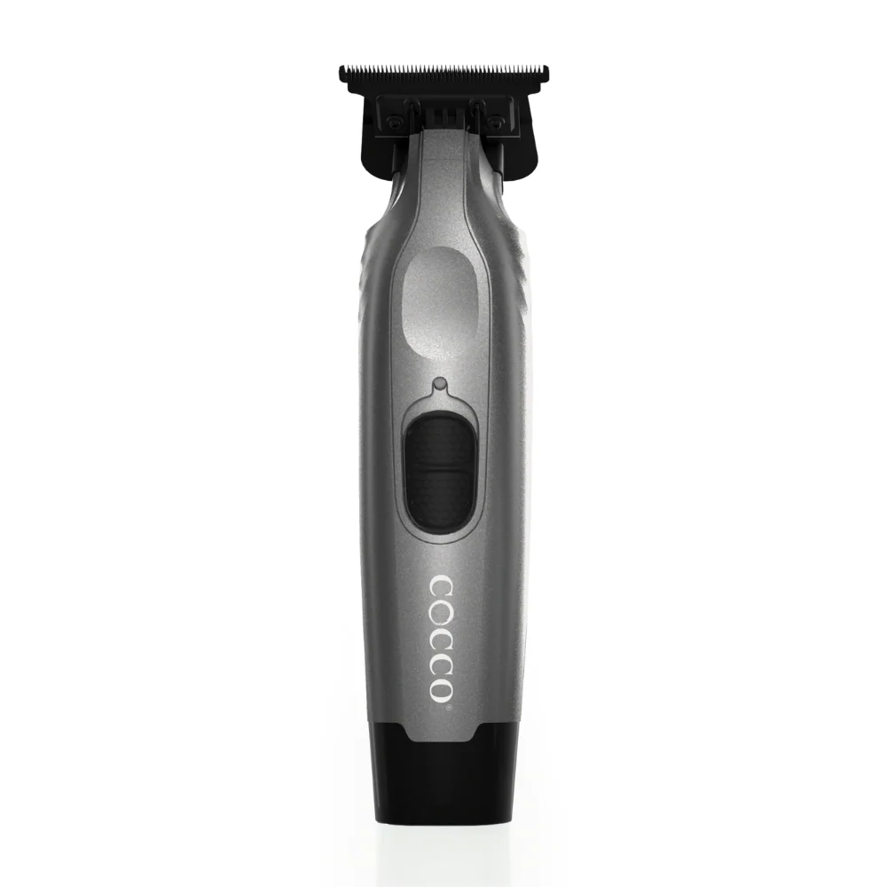 Gray and black hair trimmer with 'COCCO' branding on a white background