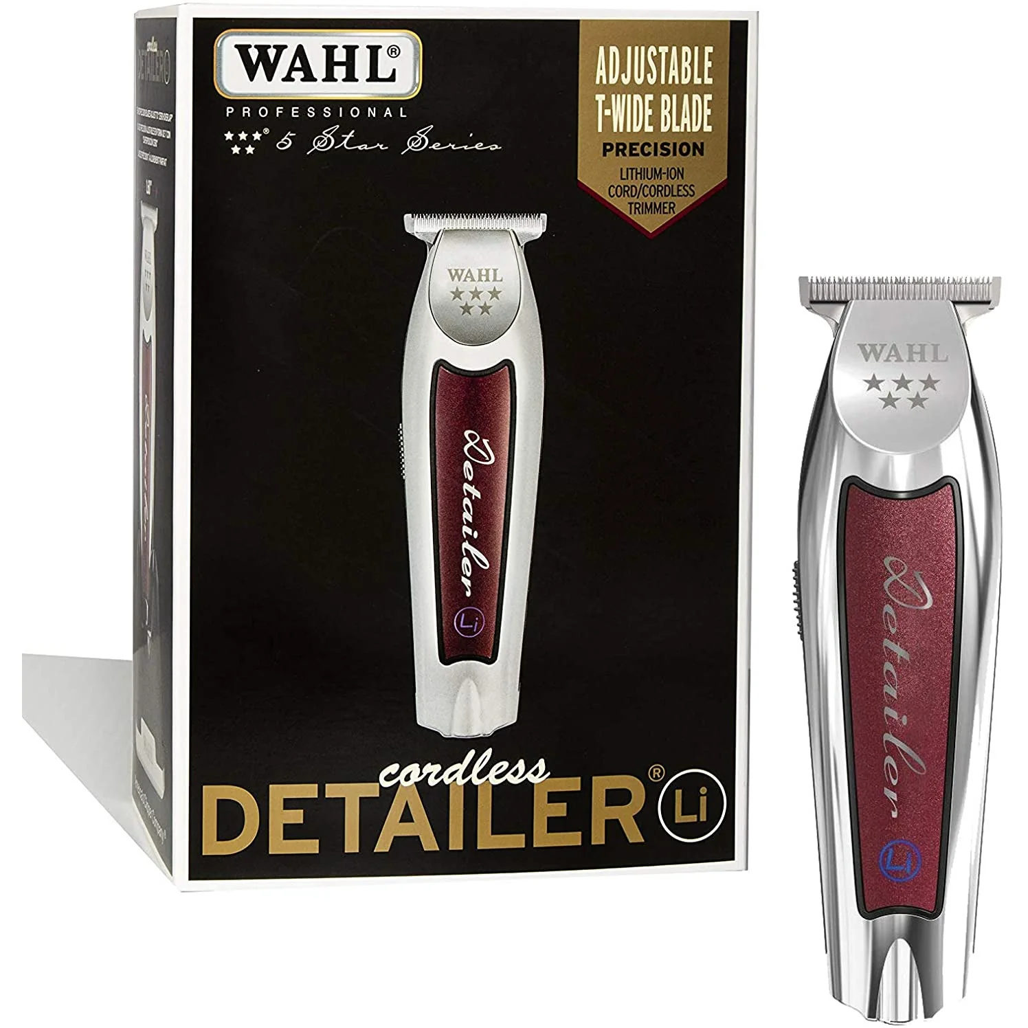 Wahl Detailer LI hair trimmer with packaging on a white background