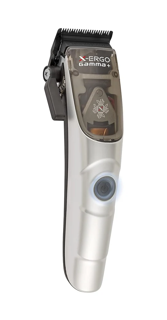 Hair clipper with 'X-Ergo Gamma' branding on a white background