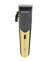 Hair clipper with gold and black design on a white background