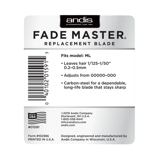 Andis Fade Master replacement blade packaging on a white background