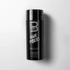 Black container of Level 3 hair fibers on a white background