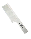 White comb with a logo on a white background