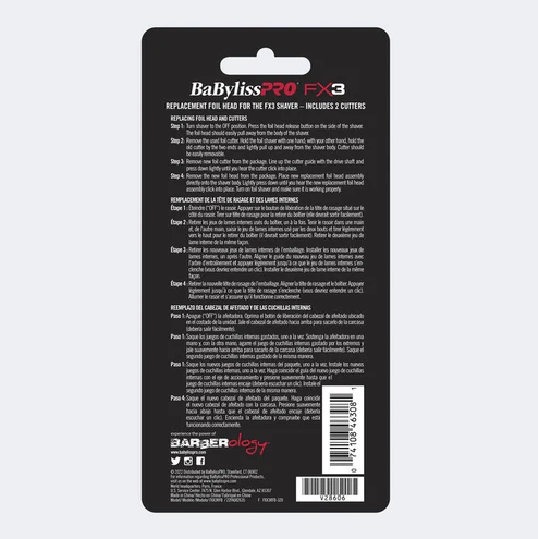 Babyliss Pro FX3 replacement foil pack on a white background