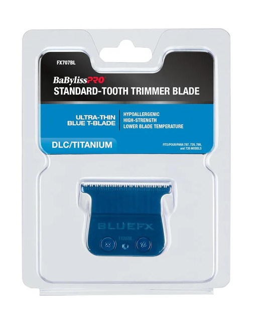 BaBylissPRO standard-tooth trimmer blade packaging with blue blade on a white background