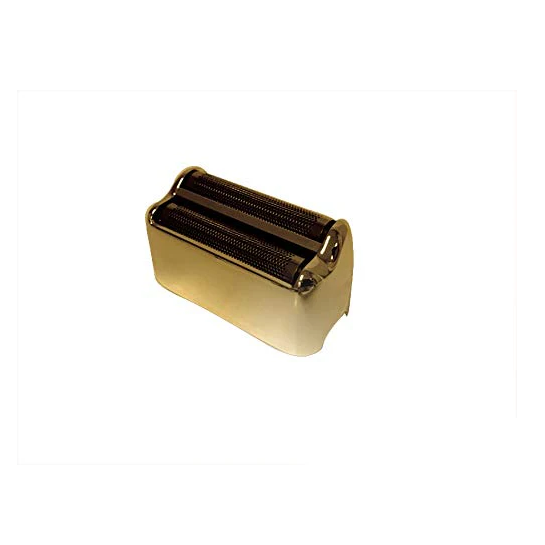 Gold-colored metal roller on a white background