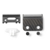 Set of grooming刀具 components on a white background