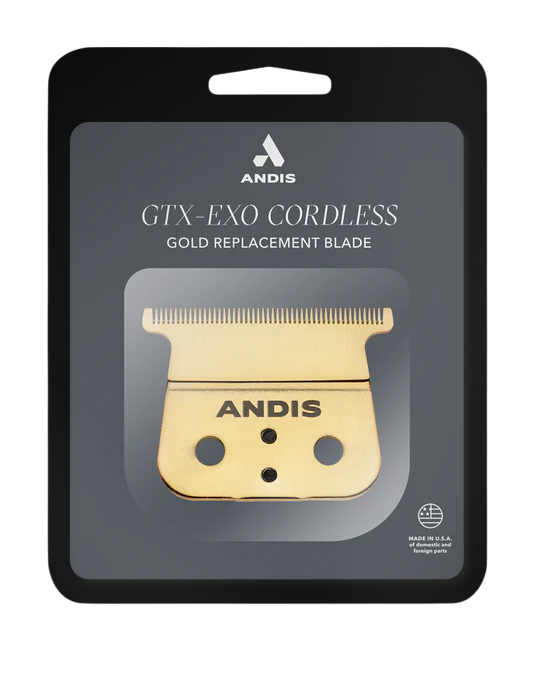 Andis GTX-EXO Cordless Gold Replacement Blade packaging on a white background