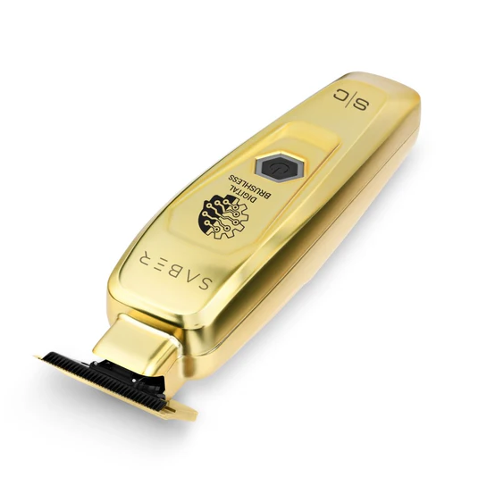 Gold hair trimmer on a white background