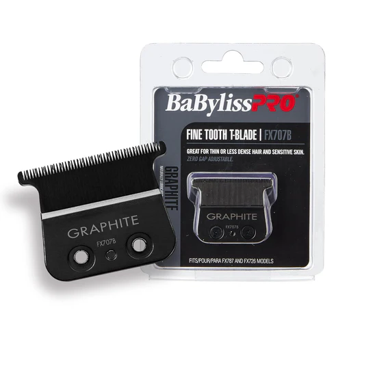 BaBylissPRO graphite fine tooth T-blade packaging on a white background