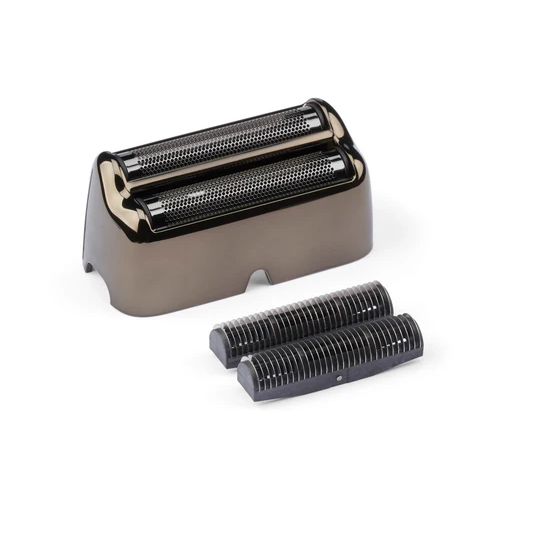 Shaver head assembly with two additional rollers on a white background