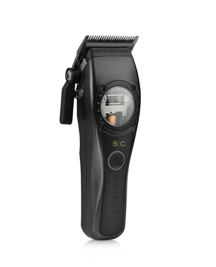 Black hair clipper on a white background
