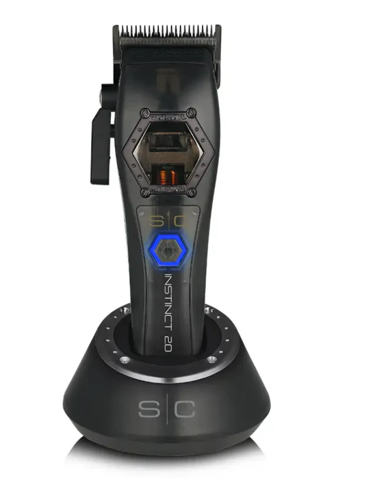 Black hair clipper with 'SC' branding on a white background