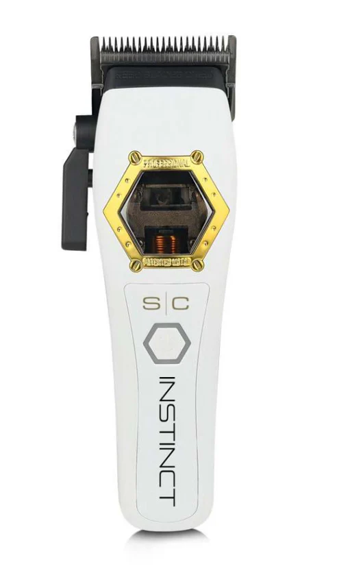 Hair clipper with 'SC Instinct' branding on a white background