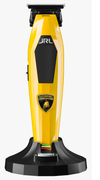 Yellow and black hair trimmer with Lamborghini logo on a white background