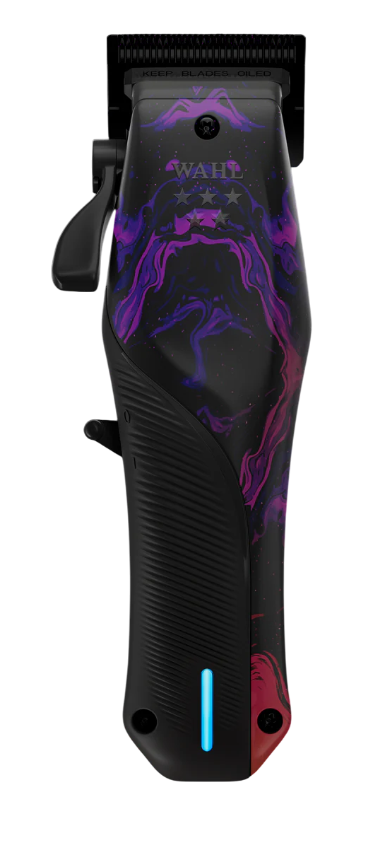 Wahl Vapor LE Hair clipper with black and purple design on a white background