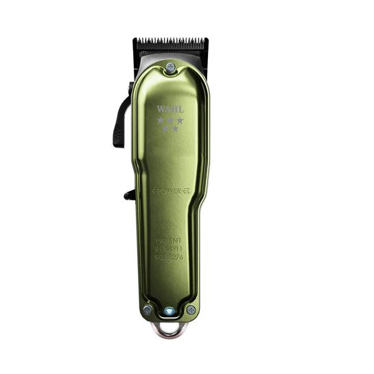 Green Wahl grooming clipper on a white background