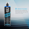 L3VEL3 aftershave cologne bottle with directions on a gradient background