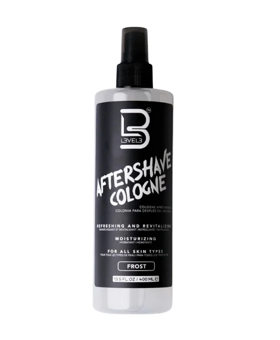 L3VEL3 aftershave cologne bottle on a white background