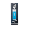 Box of a disinfecting jar with blue liquid and brand logo on a white background