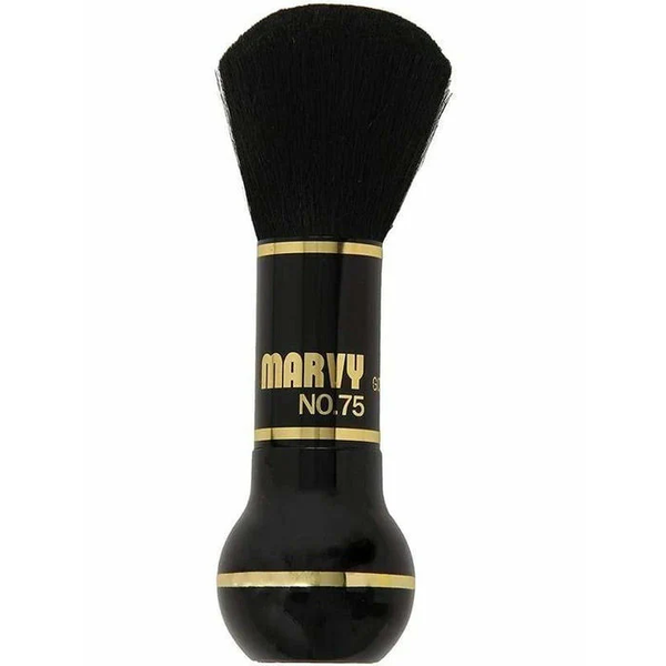 Black Marmara neck brush with gold accents and 'Marvy' branding on a white background