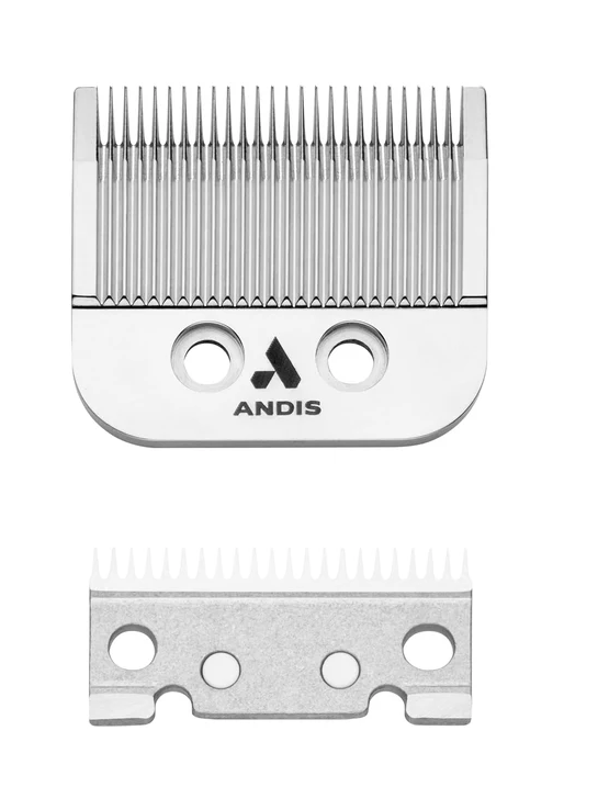 Andis hair clipper blade on a white background