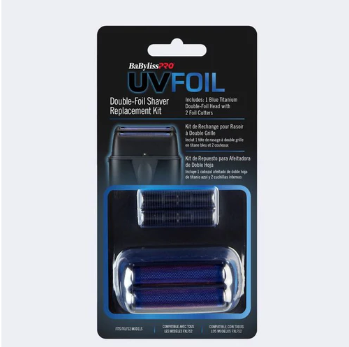 Babyliss Pro UV Foil Double Foil Shaver Replacement Kit packaging on a white background