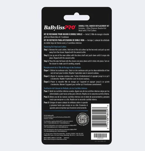 Back of a Babyliss Pro hair styling tool packaging with text and branding.