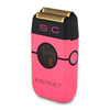 Pink and black electric shaver with 'SC' branding on a white background