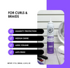 Rolda Mousse bottle for curls and braids with text highlighting features on a white background.