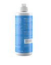 Bottle with blue label and white cap on a white background