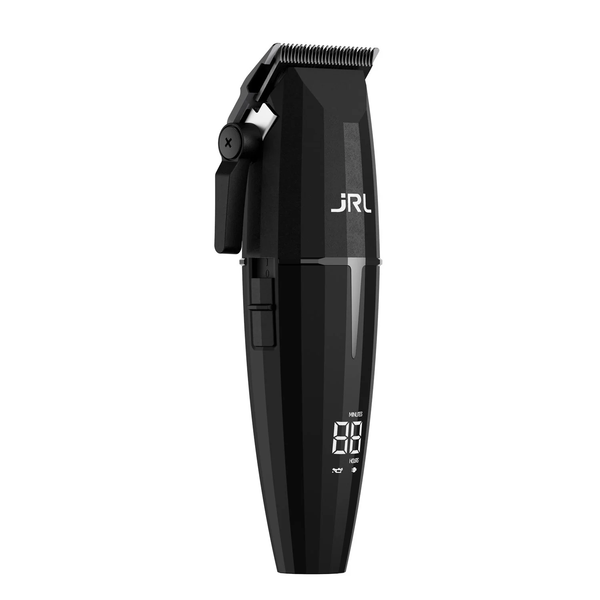Black hair clipper with digital display on a white background
